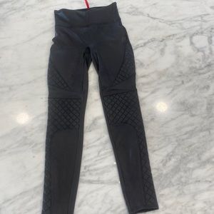 Spanks by Sara Blakely size XS. Black shimmery leggings.